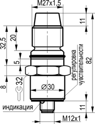 Габариты CSN WC83B8-32P-5-LZS4-20